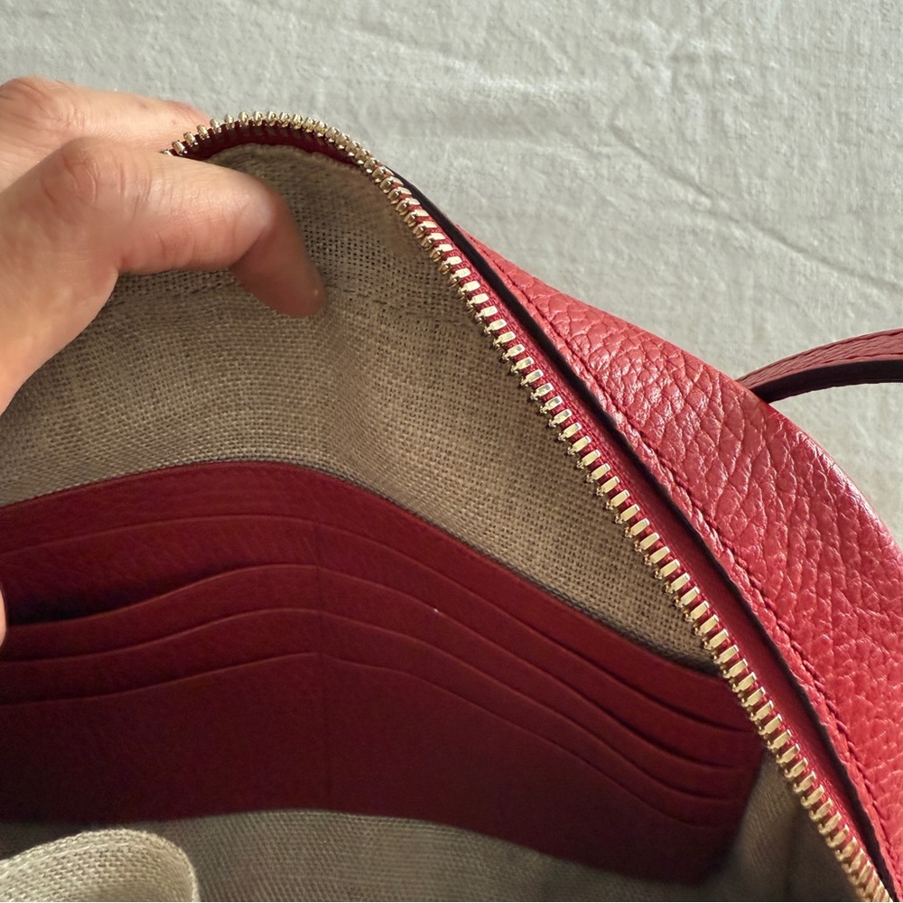 Gucci Monogram Mini Bree Messenger Bag in Red and tan - Picture 9 of 13